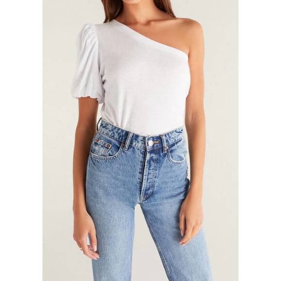 NEW Z SUPPLY penelope one shoulder top in white - Picture 1 of 3